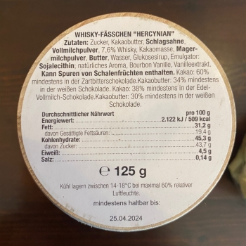 Preview: Hercynian Distilling Co. - Trüffel mit Whisky 125g im Holzfässchen